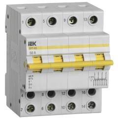 Выключатель-разъединитель трехпозиционный ВРТ-63 4P 50А IEK MPR10-4-050