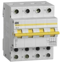 Выключатель-разъединитель трехпозиционный ВРТ-63 4P 50А IEK MPR10-4-050