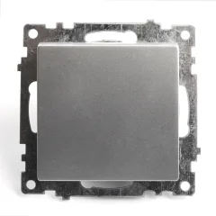 Выключатель 1-клавишный (механизм) 250В, 10А, серия Катрин, серебро, GLS10-7103-03 STEKKER 39575