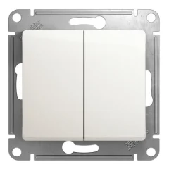 Glossa Перламутр Выключатель 2-клавишный, сх.5, 10АХ Systeme Electric GSL000651