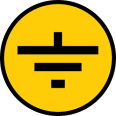 Самоклеящаяся этикетка: 30х30мм символ "Заземление" IEK ypc20-zazem-1-096