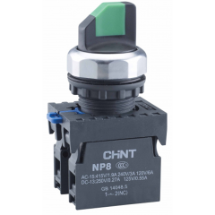 Переключатель без подсветки NP8-11X/312, 3 положение фиксацией, черный, 1НО+1НЗ, IP65 (R) 6671 CHINT