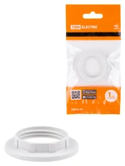 Кольцо для патрона Е14, термостойкий пластик, белый, TDM TDM Electric SQ0335-0163
