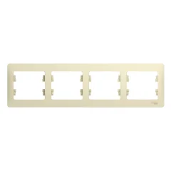 GLOSSA 4-постовая РАМКА, горизонтальная, БЕЖЕВЫЙ Systeme Electric GSL000204