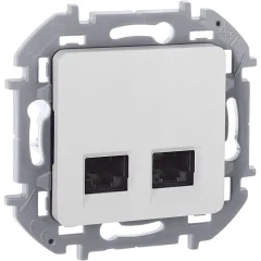 Розетка компьютерная двойная RJ45 категория 6 UTP белый INSPIRIA Legrand 673840