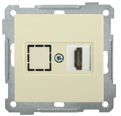 РHDMI-0-Б Розетка HDMI BOLERO кремовый IEK EHB10-K33