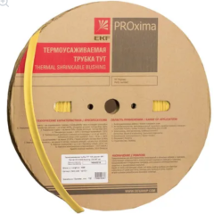 Термоусаживаемая трубка ТУТ нг 8/4 желтая рулон PROxima EKF tut-8-y