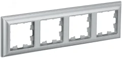 BRITE Рамка 4 поста РУ-4-Бр алюминий/алюминий IEK BR-M42-12-K47