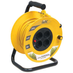 Катушка УК20 4 места 2P/20м 2х0,75мм2 "Garden" IEK WKP23-06-04-20