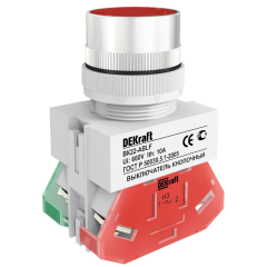 Выкл. кноп. ABLF D22 КРАСНЫЙ 220В ВK-22 DEKraft 25014DEK