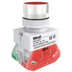 Выкл. кноп. ABLF D22 КРАСНЫЙ 220В ВK-22 DEKraft 25014DEK