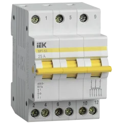Выключатель-разъединитель трехпозиционный ВРТ-63 3P 25А IEK MPR10-3-025