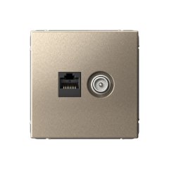 ARTGALLERY РОЗЕТКА двойная ТВ + компьютерная RJ45, кат. 5Е, ШАМПАНЬ Systeme Electric GAL000589