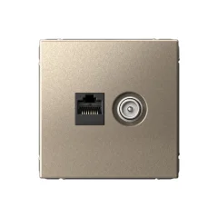 ARTGALLERY РОЗЕТКА двойная ТВ + компьютерная RJ45, кат. 5Е, ШАМПАНЬ Systeme Electric GAL000589