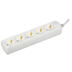 Удлинитель У05 5 мест 2P+PE/7м 3х1мм2 10А/250В GENERICA WYP10-10-05-07-Z-G