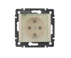 Розетка СП 1-м c з/к с шторк. с крышкой IP44 механизм (сл. кость) Valena Legrand 774120