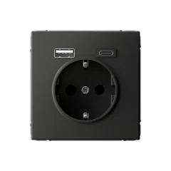 ARTGALLERY РОЗЕТКА 16А с 2 USB A+C, 5В/2,4А/3,0А, 2х5В/1,5А, механизм, БАЗАЛЬТ GAL0 Systeme Electric