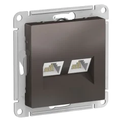 ATLASDESIGN РОЗЕТКА двойная компьютерная RJ45+RJ45, кат.5E, механизм, МОККО ATN0006 Systeme Electric
