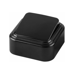 Выключатель одноклавишный открытой установки, 250В, 6А, IP20, черный, PSW06-21-20 (VA1 6-131-Ч) STEK