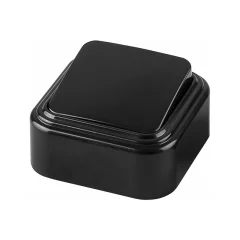 Выключатель одноклавишный открытой установки, 250В, 6А, IP20, черный, PSW06-21-20 (VA1 6-131-Ч) STEK