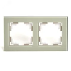 Рамка 2-местная, стекло, серия Катрин, GFR00-7002-07, дымчатый STEKKER 49033