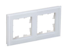 BRITE Рамка 2 -местная РУ-2-2-БрБ стекло белый IEK BR-M22-G-K01