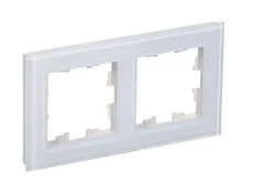 BRITE Рамка 2 -местная РУ-2-2-БрБ стекло белый IEK BR-M22-G-K01