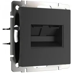 Розетка двойная Ethernet RJ-45 (черный матовый) W1182208 Werkel a051616