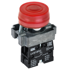 Кнопка LA167-BP42 d=22мм 1р красная IEK BBT20-BP42-2-22-67-K04