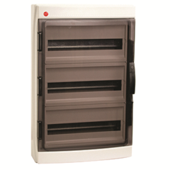 Щиток настенный RAM base (3х18) на 54 модуля прозрачная дверь серый IP65 DKC 85654