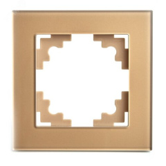 Рамка 1-местная, стекло, серия Катрин, GFR00-7001-08, золото STEKKER 49032