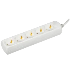 Удлинитель У05 5 мест 2P+PE/5м 3х1мм2 10А/250В GENERICA WYP10-10-05-05-Z-G