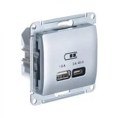 GLOSSA USB РОЗЕТКА A + тип-C 45W
высокоскор.заряд. QC, PD, механизм, АЛЮМИНИЙ GSL0 Systeme Electric