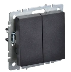 BRITE Выключ. 2-кл. 10А ВС10-2-0-БрЧ черн. IEK BR-V20-0-10-K02