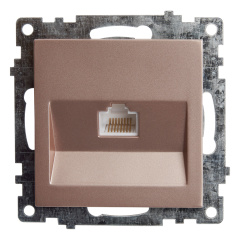 Розетка компьютерная 1-местная RJ-45 (механизм), серия Катрин, GLS00-7107-02, шампань STEKKER 39599