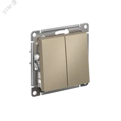 ATLASDESIGN 2-клавишный ВЫКЛЮЧАТЕЛЬ с самовозвратом, сх.2, 10А, механизм, ШАМПАНЬ A Systeme Electric