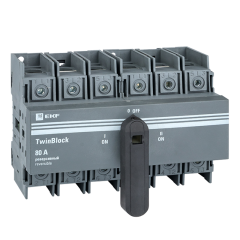 Рубильник 80A 3P реверсивный c рукояткой для прямой установки TwinBlock EKF tb-s-80-3p-rev