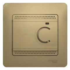 GLOSSA Термостат электронный теплого пола с датчиком в сборе 10A титан Systeme Electric GSL000438