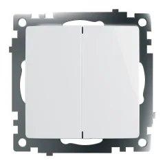 Выключатель электрический 2-клавишный (механизм), серия Катрин, GLS10-7104-01, белый STEKKER 39300