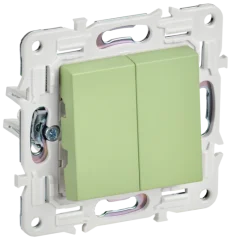 SKANDY Выключатель 2-клавишный 10А SK-V04G мятный IEK SK-V20-0-10-K06