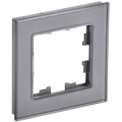 BRITE Рамка 1-мест. РУ-1-2-БрСе стекло сер. IEK BR-M12-G-K03