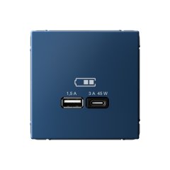 ARTGALLERY USB РОЗЕТКА A + тип-C 45Вт высокоскор.заряд. QC, PD, механизм, АКВАМАРИН Systeme Electric