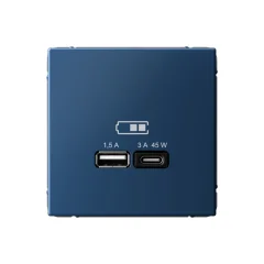 ARTGALLERY USB РОЗЕТКА A + тип-C 45Вт высокоскор.заряд. QC, PD, механизм, АКВАМАРИН Systeme Electric