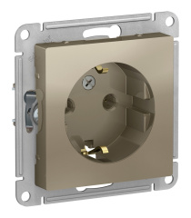 ATLASDESIGN РОЗЕТКА с заземлением, 16А, механизм, ШАМПАНЬ Systeme Electric ATN000543