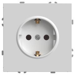 Розетка СП 1-м с з/к с шторк. механизм (белый фарфор) soft touch Эмили RST16-5110-01 STEKKER 49880