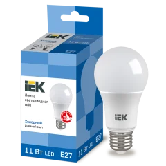Лампа LED A60 груша 11Вт 230В 6500К E27 IEK LLE-A60-11-230-65-E27