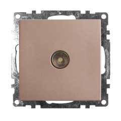 Розетка телевизионная 1-местная (механизм), 75 Ом, 5-862МГц, серия Катрин, GLS00-7108-02, шампань ST