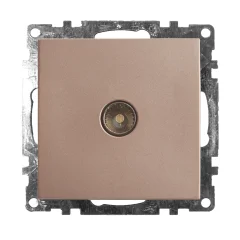 Розетка телевизионная 1-местная (механизм), 75 Ом, 5-862МГц, серия Катрин, GLS00-7108-02, шампань ST