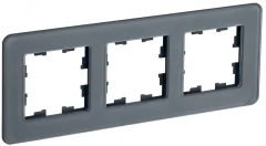 BRITE Рамка 3 поста РУ-3-2-Бр стекло графит RE IEK BR-M32-G-41-K53