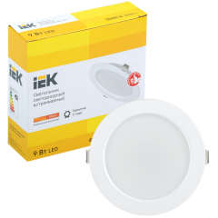 Светильник светодиодный ДВО 1612 белый круг 9Вт 3000К IP20 IEK LDVO0-1612-09-3000-K01